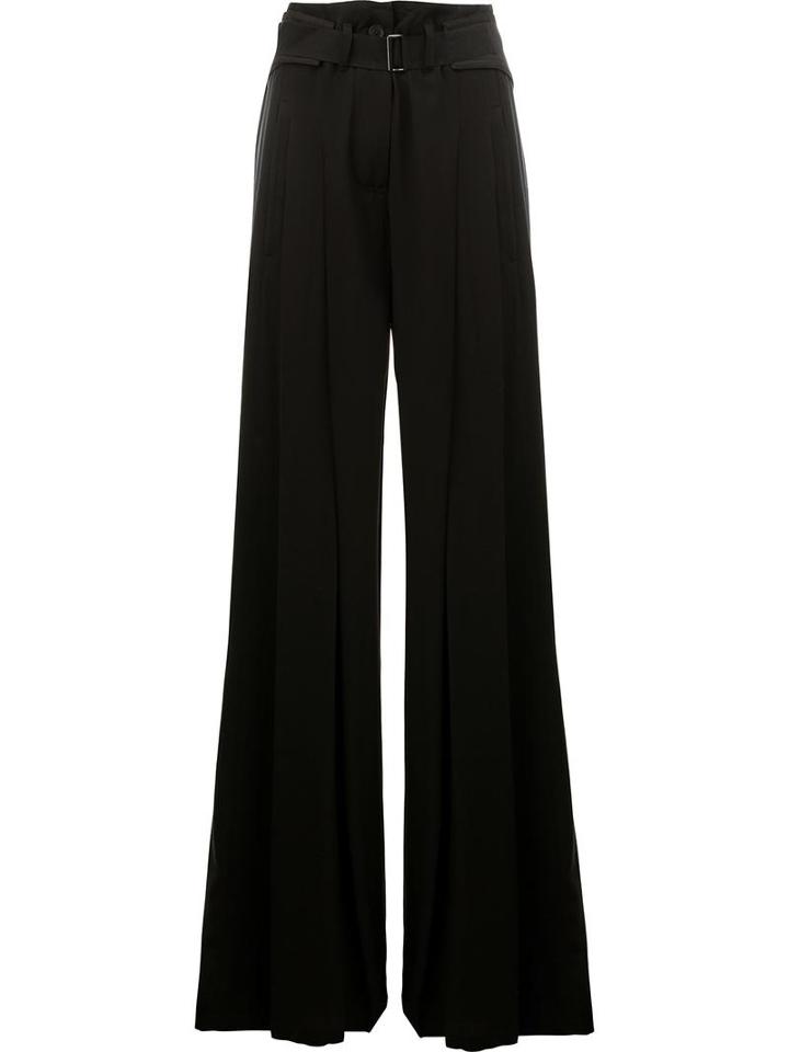 Ann Demeulemeester Belted Palazzo Pants, Women's, Size: 36, Black, Cotton/linen/flax/viscose