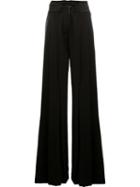 Ann Demeulemeester Belted Palazzo Pants, Women's, Size: 36, Black, Cotton/linen/flax/viscose