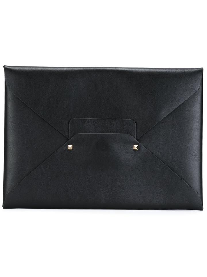 Valentino 'rockstud' Clutch, Men's, Black, Calf Leather