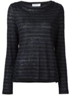 Frame Denim Striped T-shirt, Women's, Size: Xs, Black, Linen/flax