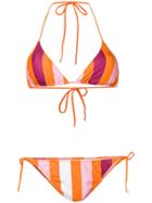 Msgm Striped Bikini Two-piece - Orange