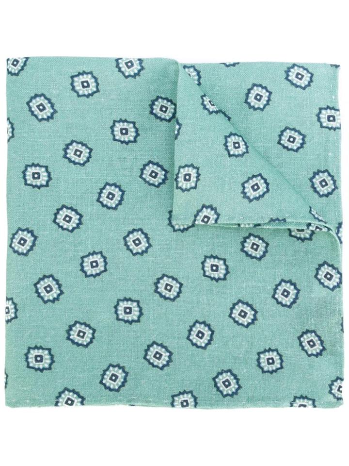 Fashion Clinic Timeless Floral Print Pocket Square - Green