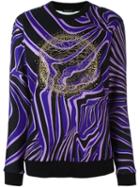 Versace 'zebra' Medusa Head Sweatshirt, Women's, Size: 36, Black, Cotton/viscose/spandex/elastane/polyester