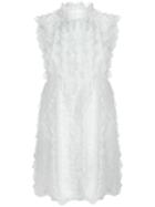Givenchy Sleeveless Ruffled Lace Dress, Women's, Size: 40, White, Viscose/polyamide/polyester
