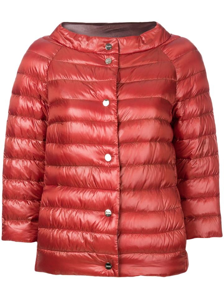 Herno Cropped Puffer Jacket - Brown