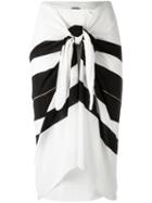 Osklen - Striped Midi Skirt - Women - Acrylic/polyester/viscose - M, Black, Acrylic/polyester/viscose