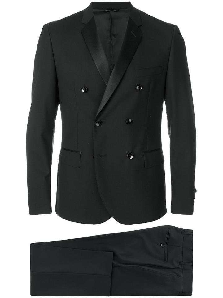 Tonello Slim Double Breasted Suit - Black