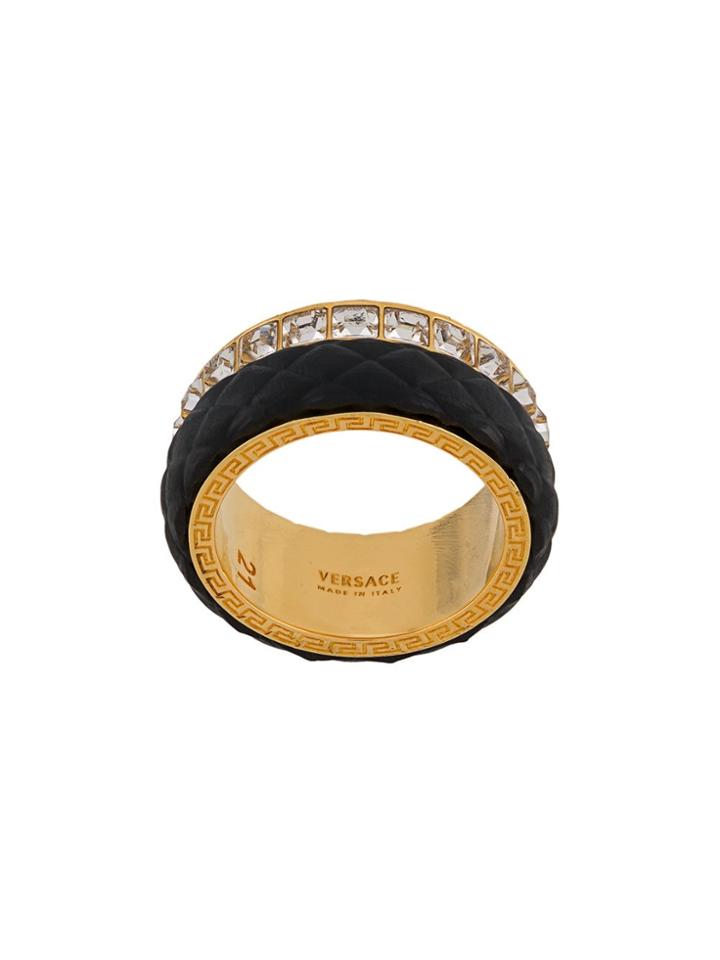 Versace Crystal Detail Ring - Gold