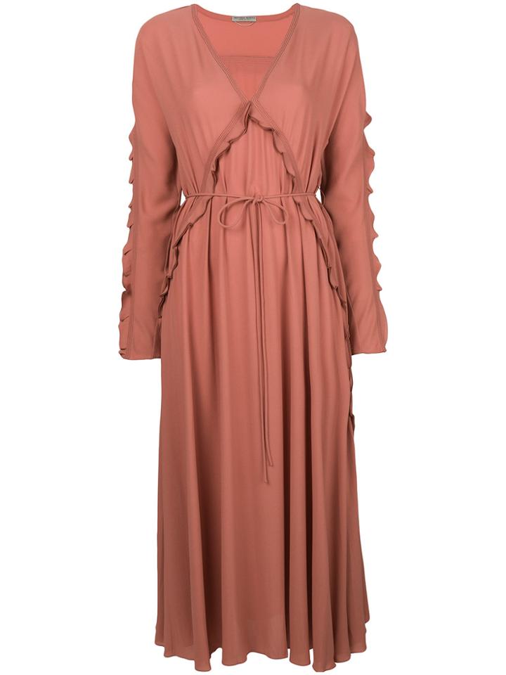 Bottega Veneta Ruffle Front Dress - Yellow & Orange