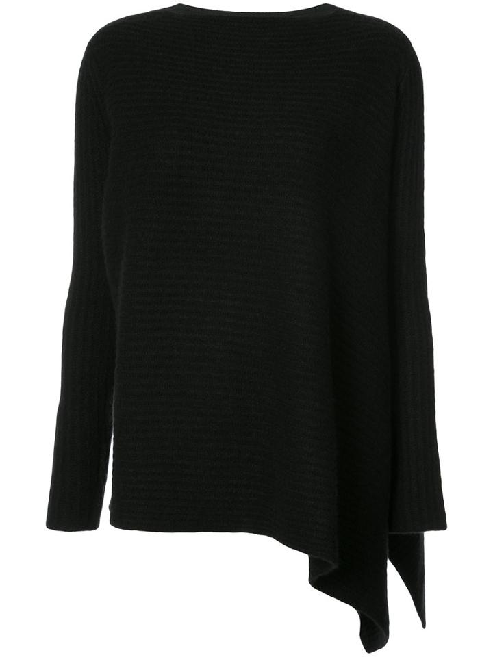 Derek Lam - Asymmetric Hem Knitted Jumper - Women - Cashmere - S, Black, Cashmere