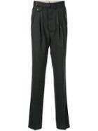 Lardini High-waisted Straight Leg Trousers - Grey