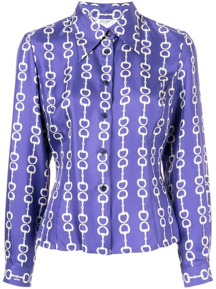 Céline Pre-owned Horsebit Print Shirt - Purple