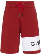 Givenchy Logo Band Cotton Track Shorts - Red