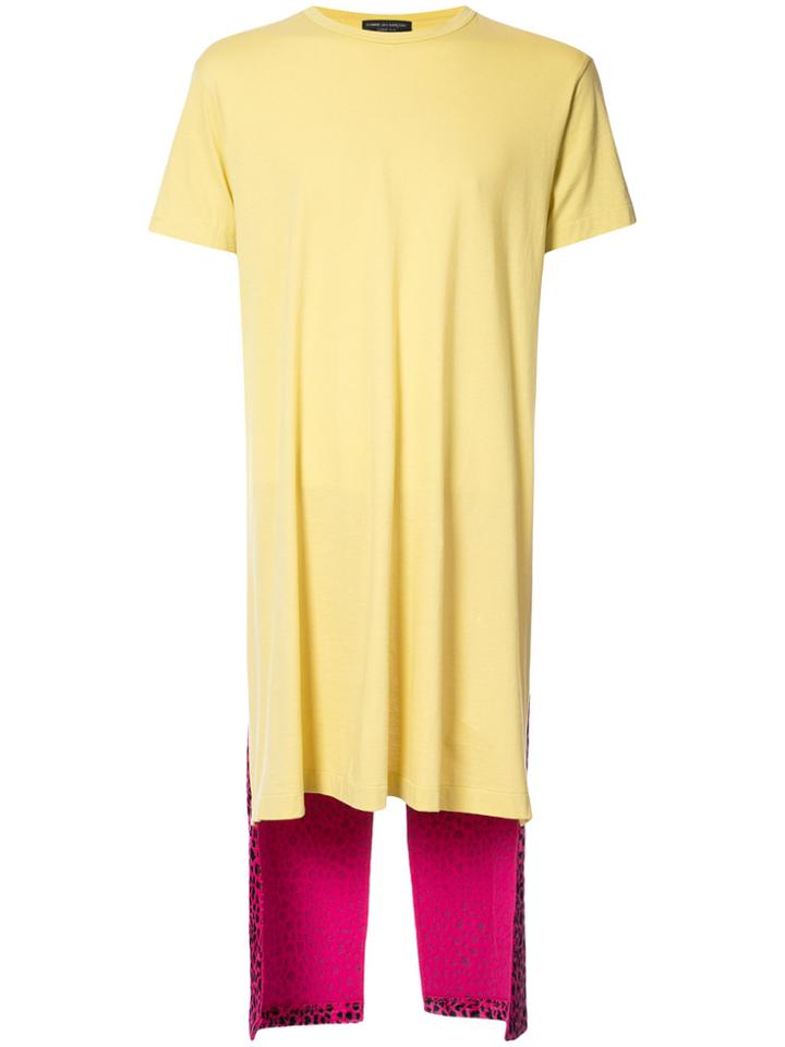 Comme Des Garçons Homme Plus Long Contrast Fitted T-shirt - Yellow &