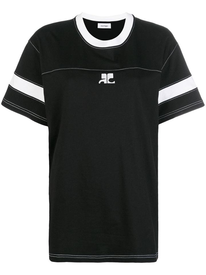 Courrèges Colour Block T-shirt - Black