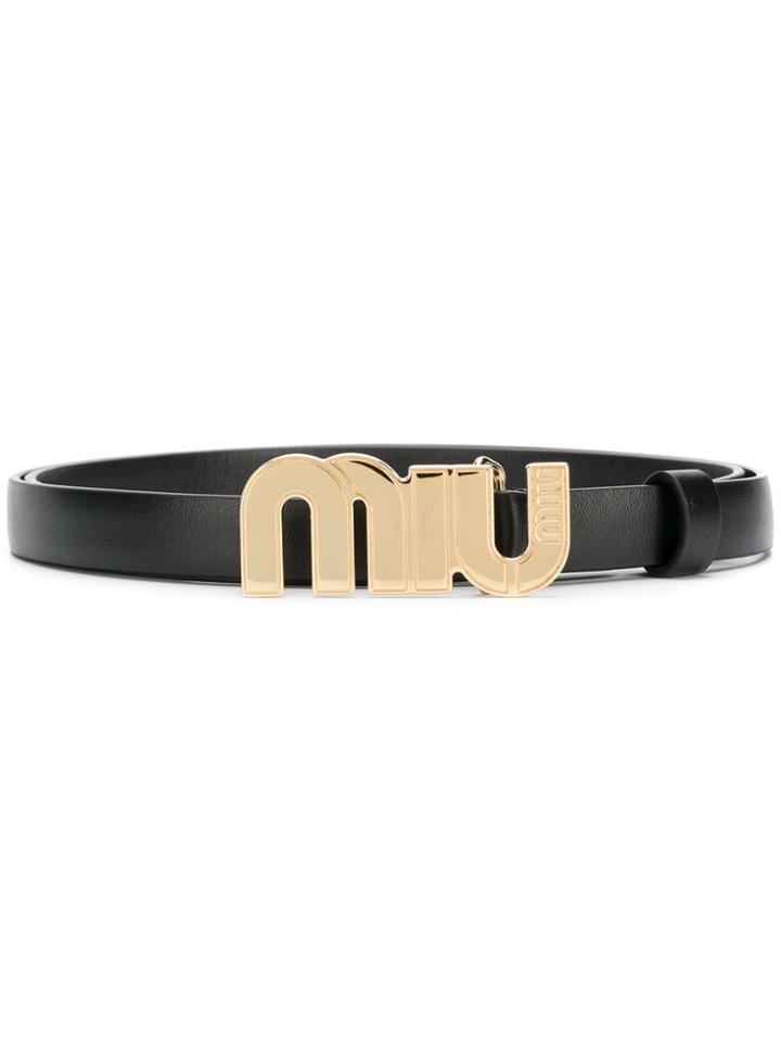 Miu Miu Logo Buckle Belt - Black