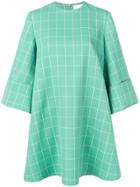 Sara Battaglia Check Print Dress - Green