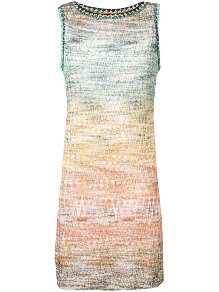 Missoni Gradient Effect Zig Zag Dress - Blue