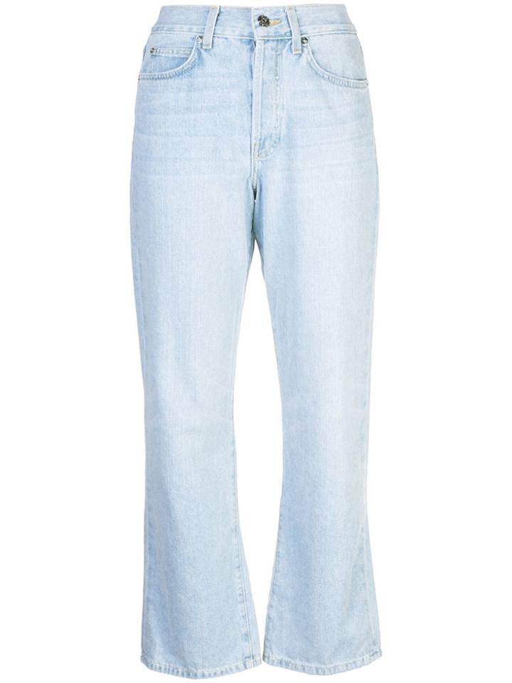 Eve Denim Cropped Bootcut Jeans - Blue