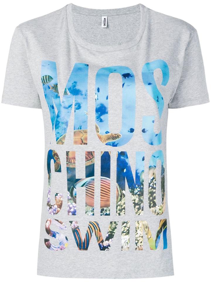 Moschino Logo Graphic Print T-shirt - Grey