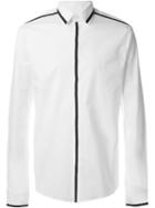 Les Hommes Trim Detail Button Down Shirt, Men's, Size: 54, White, Cotton/spandex/elastane