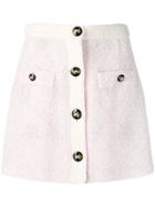 Alessandra Rich Button Up Knitted Skirt - Pink