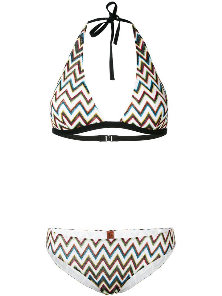 Missoni Zig Zag Bikini, Women's, Size: 42, Black, Viscose/cupro/polyester/spandex/elastane