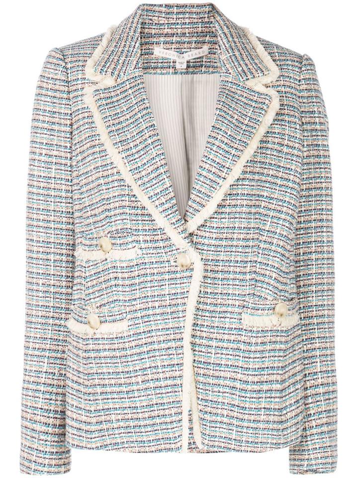 Veronica Beard Fitted Tweed Jacket - Blue