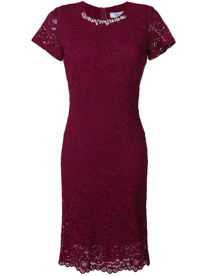 Blugirl Jeweled Lace Dress - Red