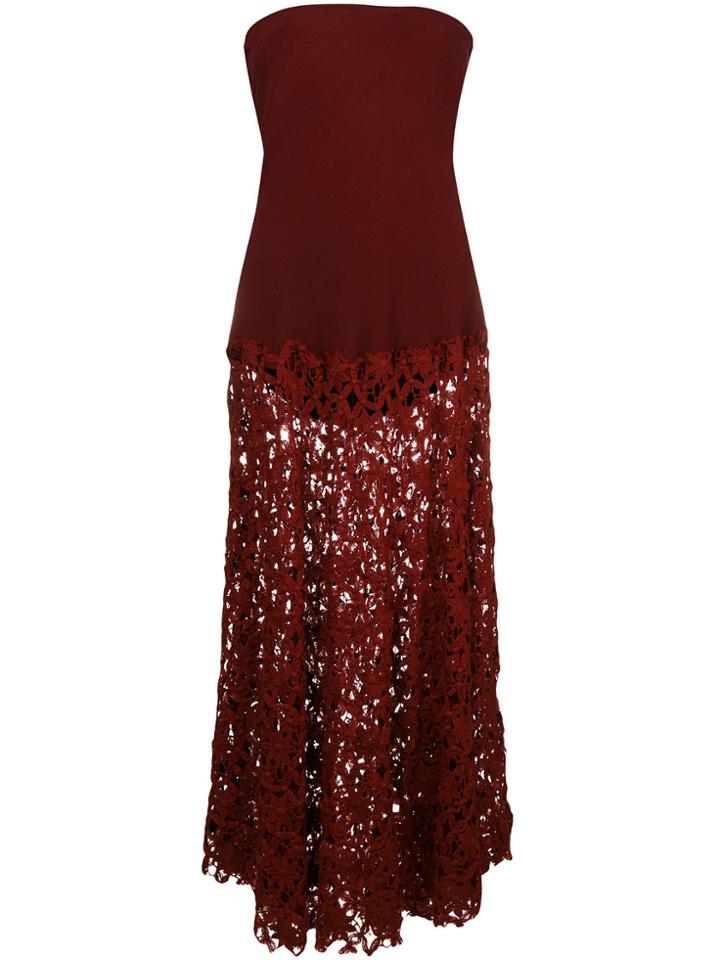 Romeo Gigli Vintage Strapless Flared Midi Dress