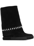 Casadei Pearl Trim Boots - Black