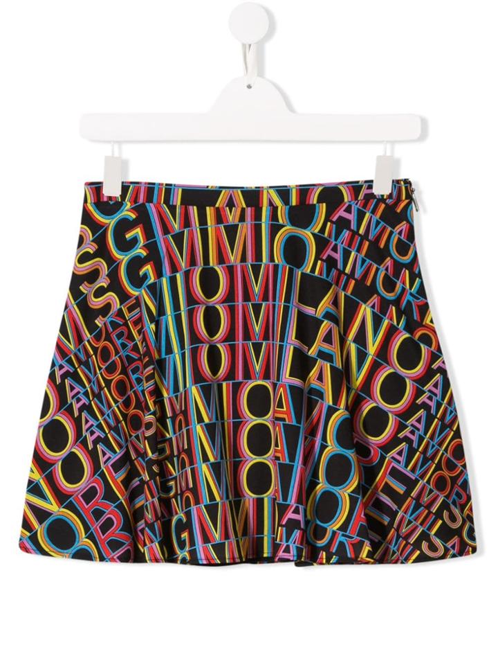 Msgm Kids Letter Print Skirt - Black