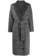 Twin-set Plaid Check Coat - Grey