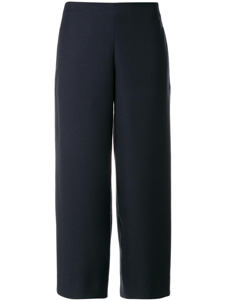 Roberto Collina High Waist Cropped Trousers - Blue