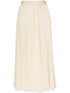 Hyke Pleated Chiffon Skirt - Yellow