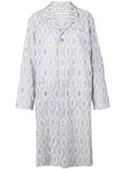 Marni Embroidered Long Coat - Blue