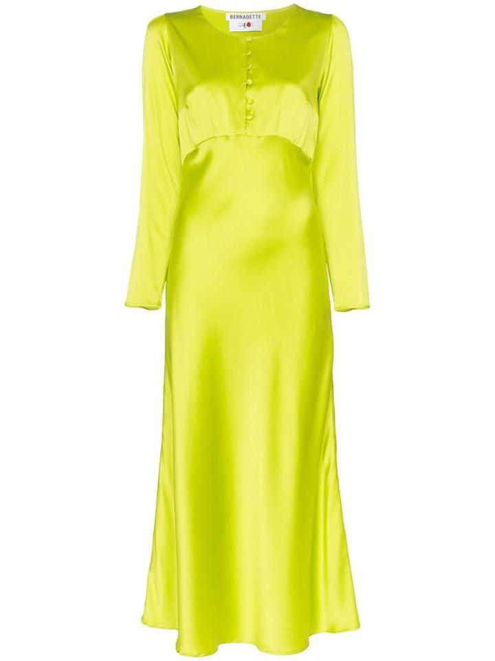 Bernadette Button Front Midi Dress - Green