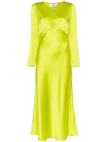 Bernadette Button Front Midi Dress - Green