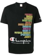 Champion Printed Logo T-shirt, Men's, Size: Small, Black, Cotton