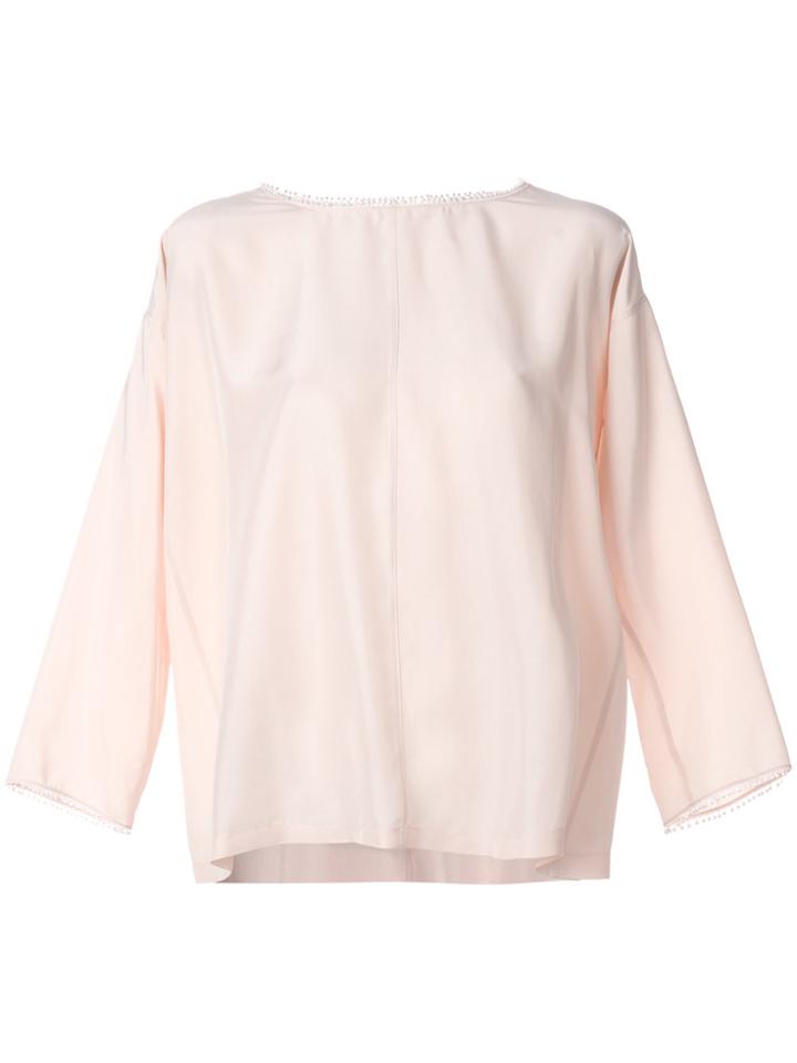 Forte Forte Picot Trim Top - Nude & Neutrals