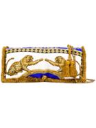 Versace Leopard Print Clutch - White