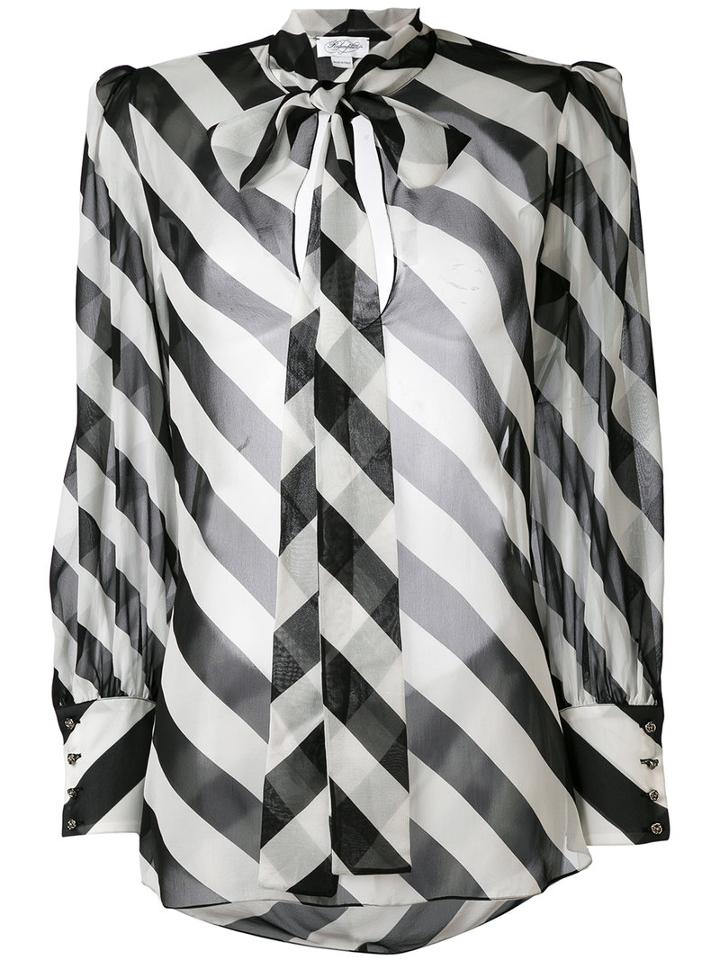 Redemption - Striped Blouse - Women - Silk - 42, Black, Silk