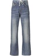 Junya Watanabe Comme Des Garçons Man Lace Waist Bootcut Jeans, Men's, Size: L, Blue, Linen/flax