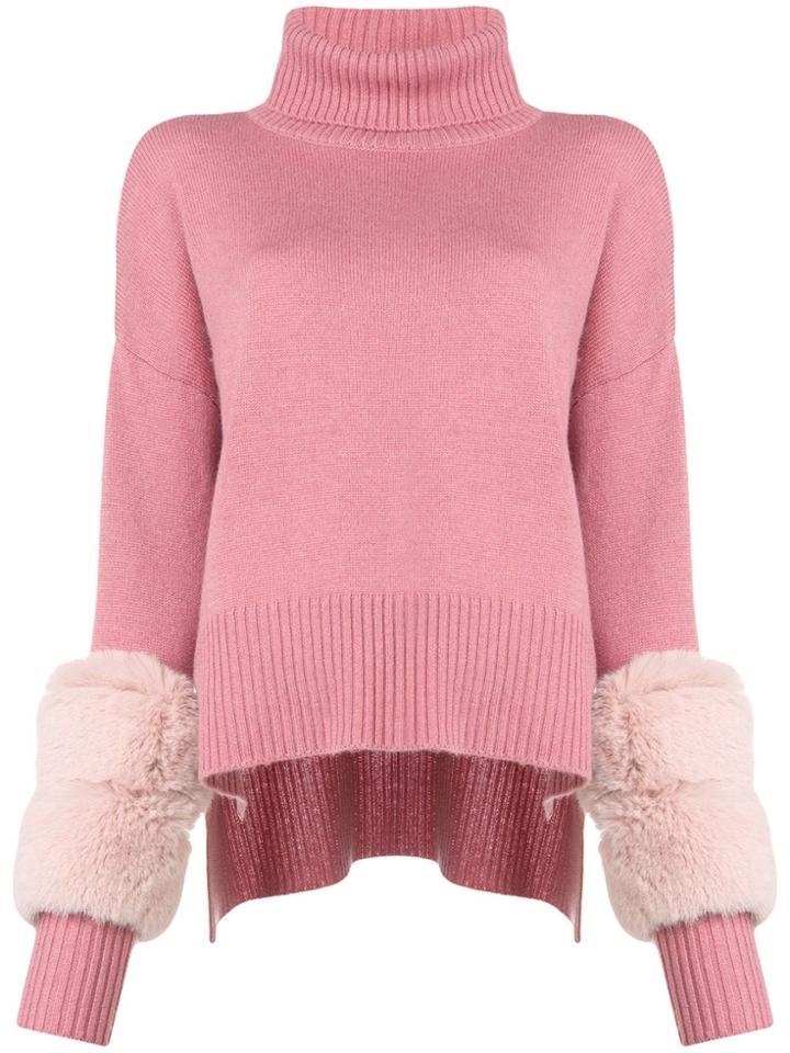 Izaak Azanei Polo Neck Sweater With Cuffs - Pink