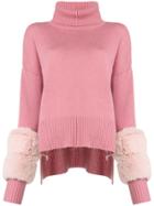 Izaak Azanei Polo Neck Sweater With Cuffs - Pink