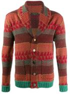 Gabriele Pasini Knitted Striped Cardigan - Red