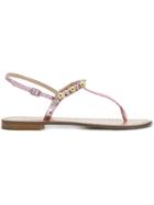 Versace Jeans Beaded Thong Sandals - Pink