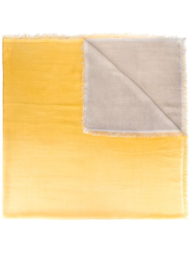 Faliero Sarti Contrast Woven Scarf, Women's, Yellow/orange, Silk/modal
