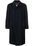 Burberry Vintage 1990's Buttoned Midi Coat - Blue