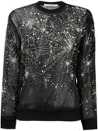 Givenchy Sheer Constellation Pattern Sweatshirt, Women's, Size: 38, Black, Silk